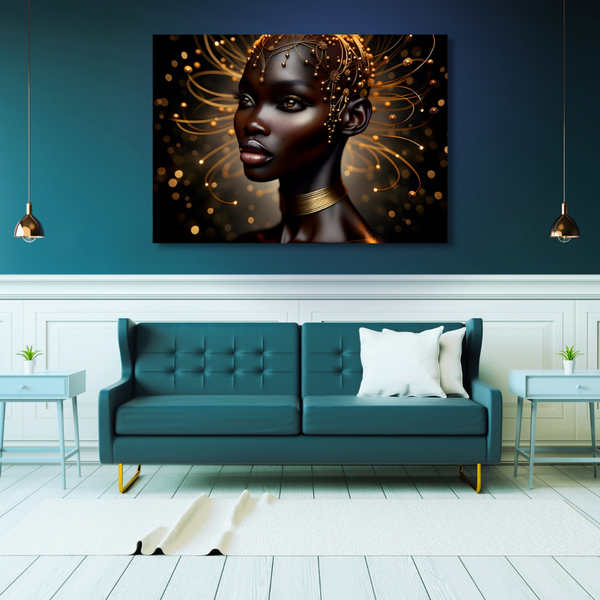 Canvas Wall Art Decor - Golden Lady Artwork