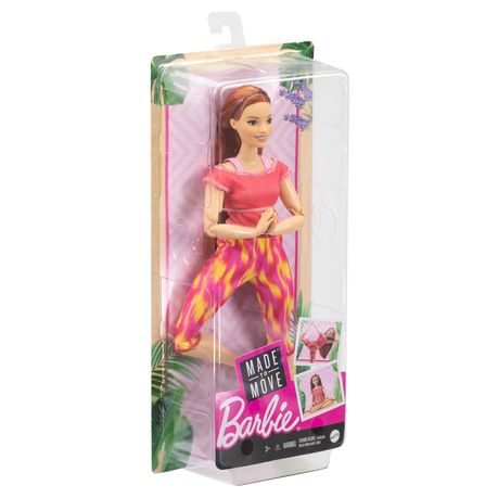 Barbie Made to Move Doll Curvy 22 Flexible Joints & Long Red Hair