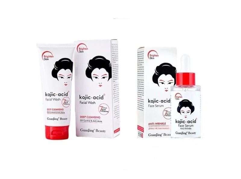 GuanJing Kojic Acid Deep Cleansing Anti-Aging Facial Wash &amp; Face Serum