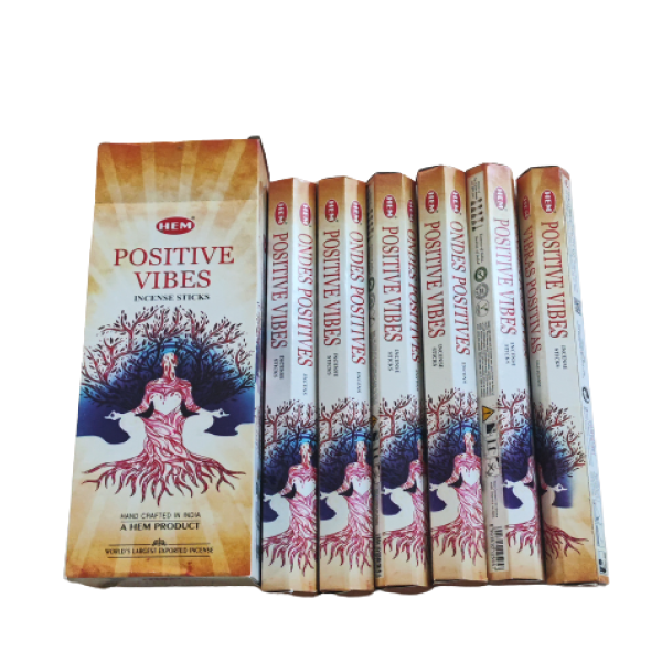 HEM Positive Vibes Incense Sticks (6 Packs of 20 Sticks Each)