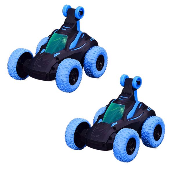 2-Piece Small Light-Up 360-Degree Rotating Children's Toy Car