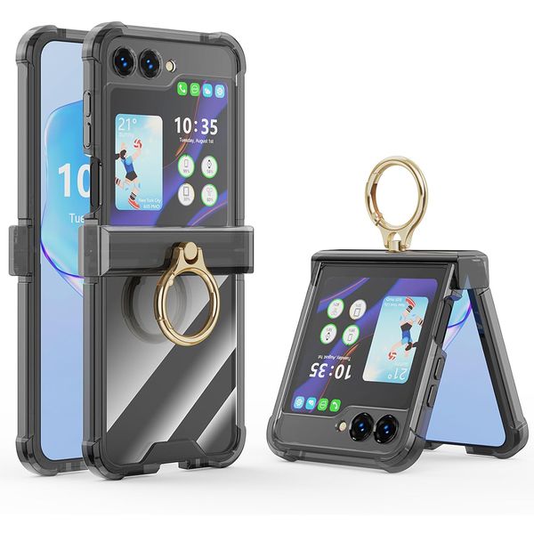With Ring Hinge Clear Phone Case Compatible With Samsung Galaxy Z Flip 3