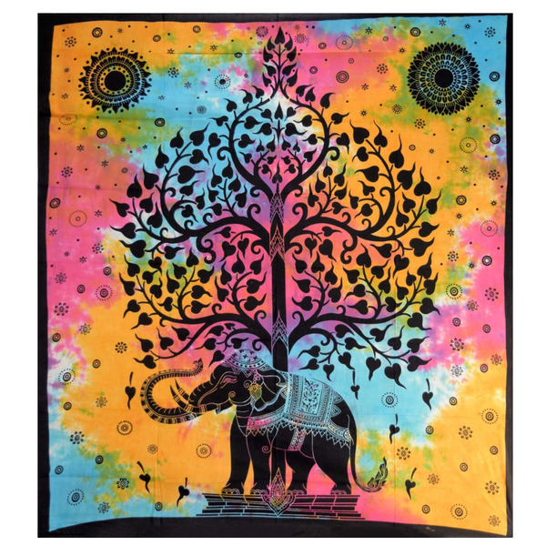 SKA Elephant Tree Tie Dye Tapestry - Double Throws