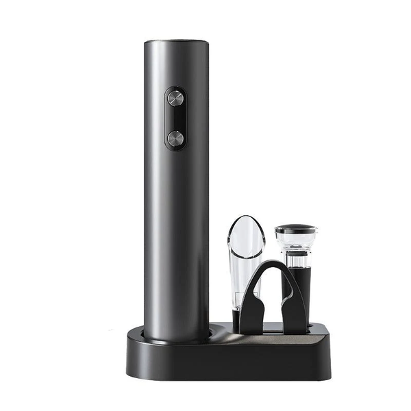4-in-1 Electric Wine Opener Set Auto Corkscrew Cutter Aerator Stopper Base