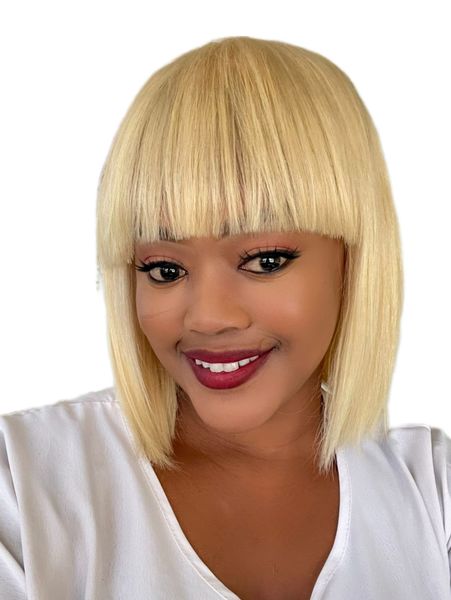 Brazilian 12 Inch Wig with fringe - Light Blonde
