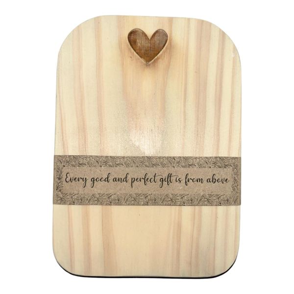 Wooden Snack Platter With Engraved Heart