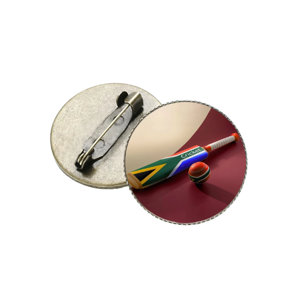 South Africa &amp; Cricket Duo Flag Pin Badge Souvenier Novelty Gift
