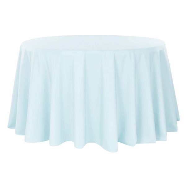Round Baby Blue Tablecloth