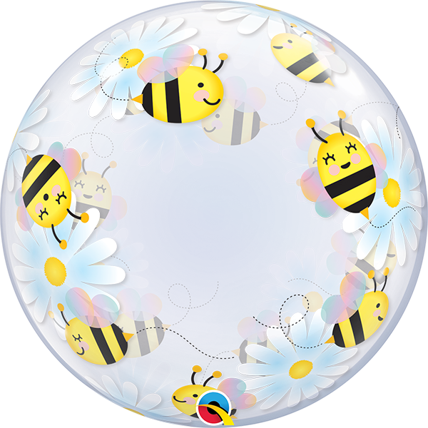 24 Inch Deco Bubble Sweet Bees &amp; Daisies