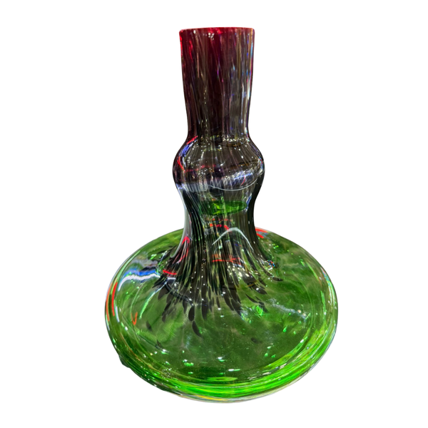 Premium Green &amp; Black Medium Glass Hookah Bottle