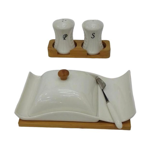 Butter Server with Salt &amp; Pepper Dispenser