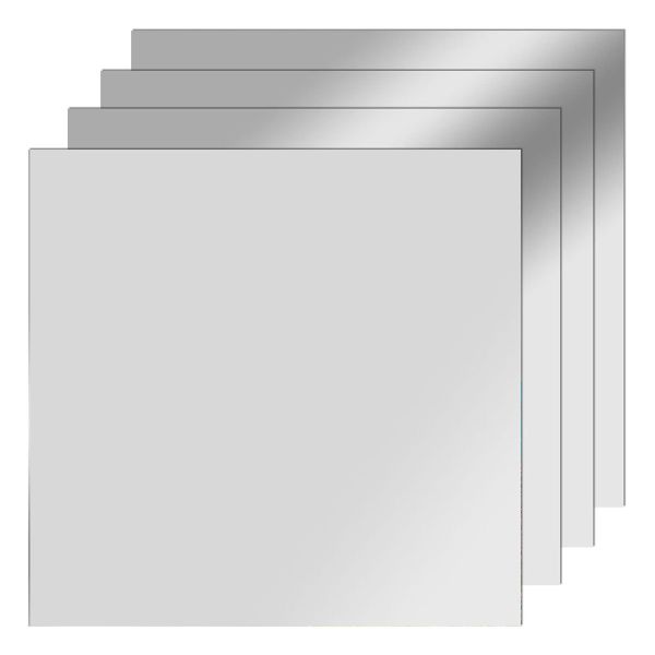 4 Pieces Acrylic Mirror Wall Stickers 30CM Square Mirror Sheet For Home