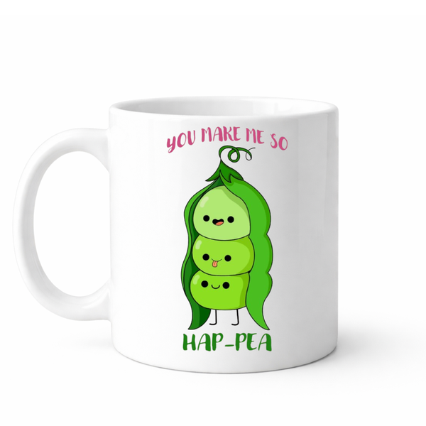 You make me so hap-pea - Valentines - Relationship mug