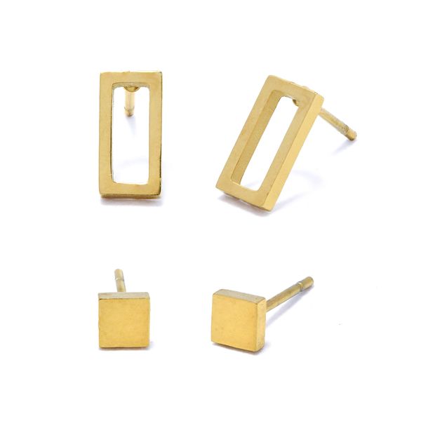 Steel My Heart Waterproof Stainless Steel Rectangle &amp; Square Stud Pack