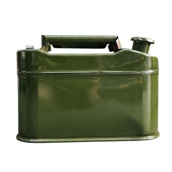 Metal Jerry Can - Heavy Duty Fuel Container - Green - 20L