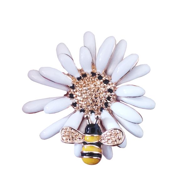 Crystal Geometry Bee With Flower Brooch For Women