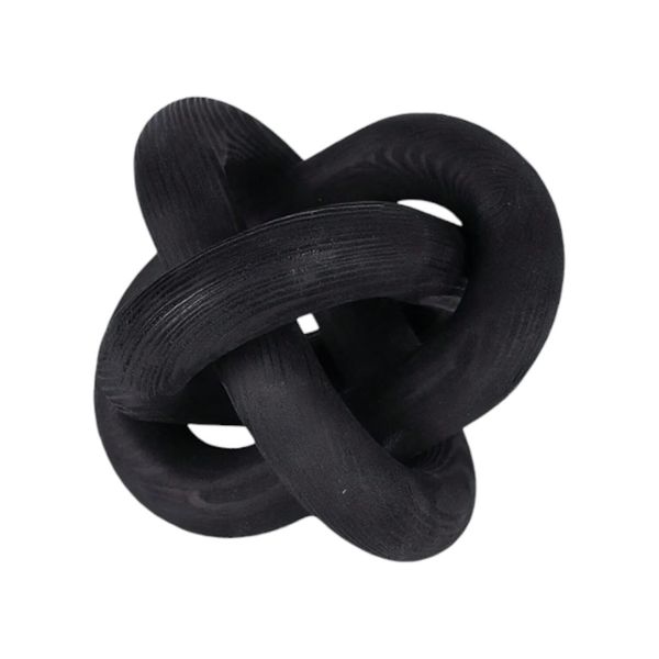 3D Interlinked 3-Ring Wooden Decoration Prop - Black