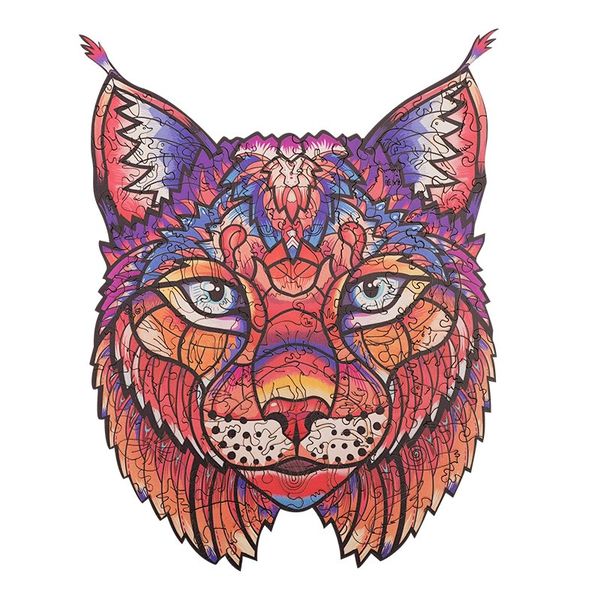 A3 Wooden Puzzle - Mysterious Lynx 007