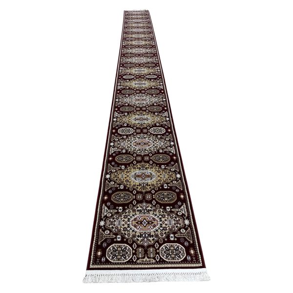Red Persian Design Machine Made 800 x 80cm Runner Rug