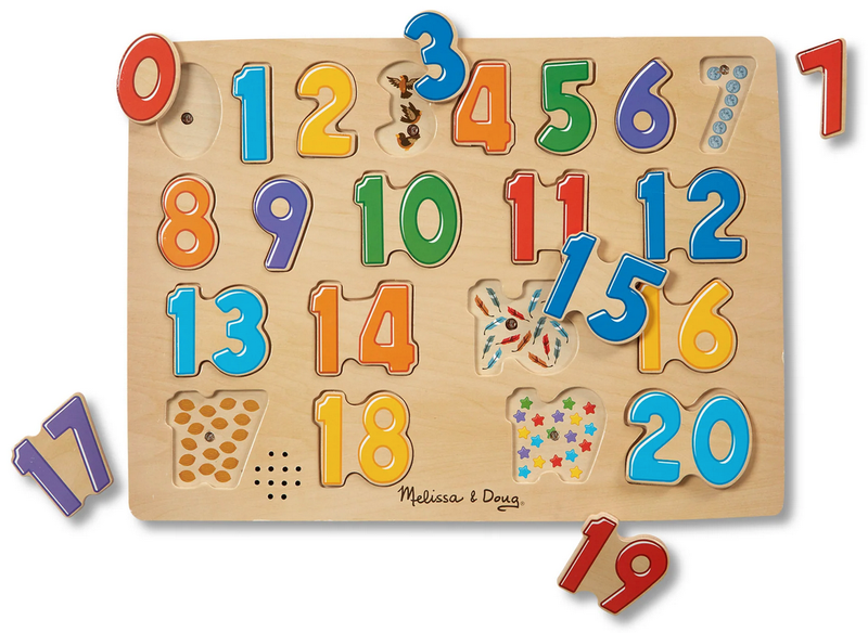 Melissa &amp; Doug Numbers Wooden Sound Puzzle (21 Piece)