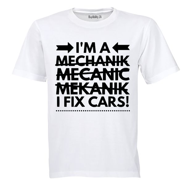 I Fix Cars - Mens - T-Shirt - White