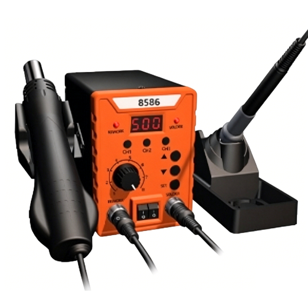 2-in-1 Hot Air Rework Station &amp; Soldering Iron, Digital SMD Repair Kit