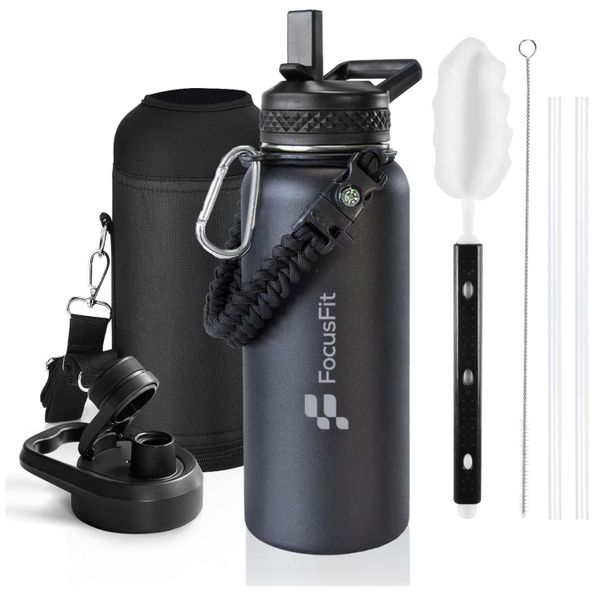 FocusFit 1.2L Triple Wall Stainless Steel Insulated Leak Proof Water Bottle