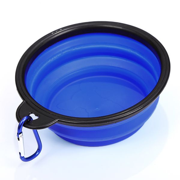 Pops and Paws Collapsible Silicone Pet Bowl with Matching Carabiner- 2 Pack