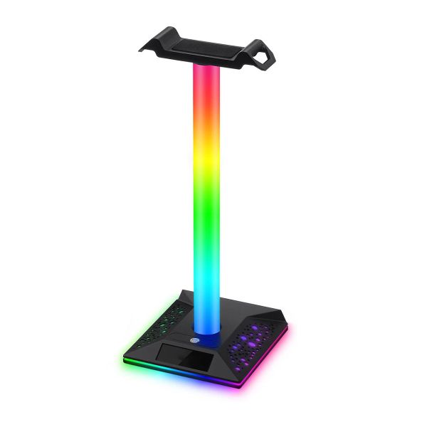 RGB Gaming Headset Stand with 2 USB Ports and 10 Light Modes
