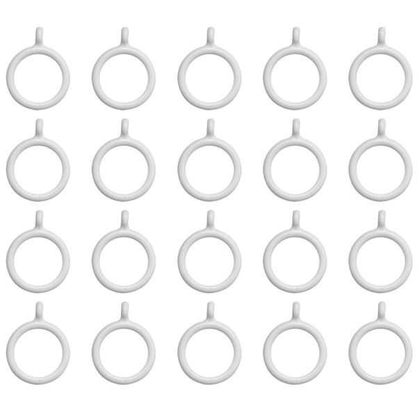 20X White 25Mm Inner Plastic Curtain Rings