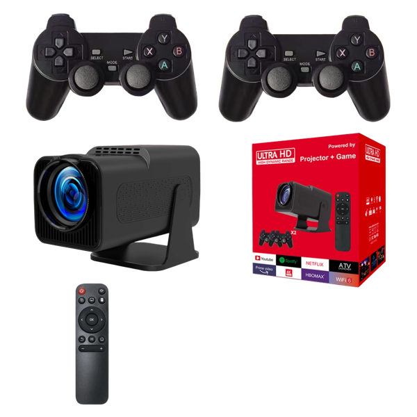 Portable Game Projector-With 2 Remote Game Controllers, 1000+ Retro Game