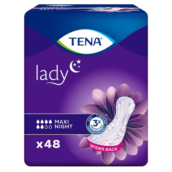 TENA Lady Maxi Night Incontinence Pads. For Nighttime Protection.