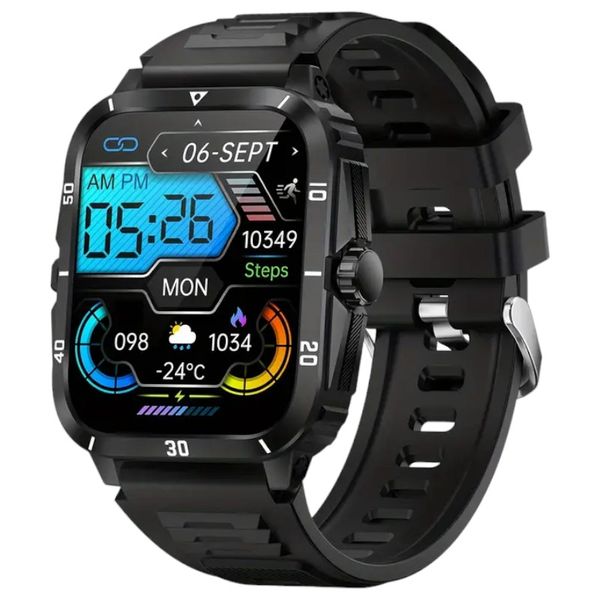 1.96" Smart Watch With Wireless Calls &amp; Multi-Sports Modes - Black &amp; Silver