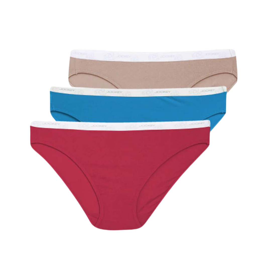 Jockey Ladies Underwear Classic Cotton Bikini Panties, 3 Pack