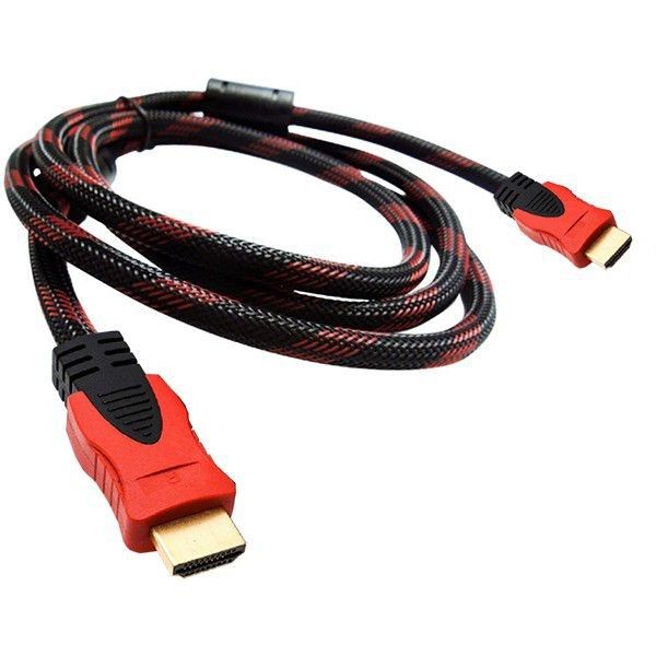 MXM Black &amp; Red High Speed Braided HDMI Cable - 1.5m