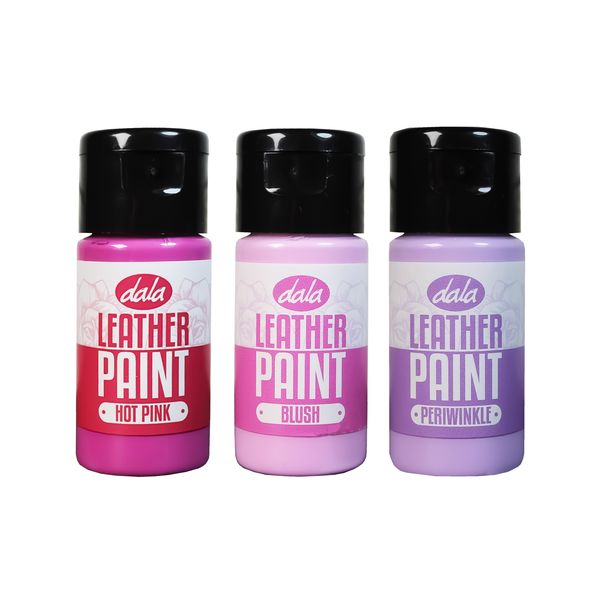 Dala Leather Paint Set 25ml Hot Pink, Blush, Periwinkle - 3 Pack