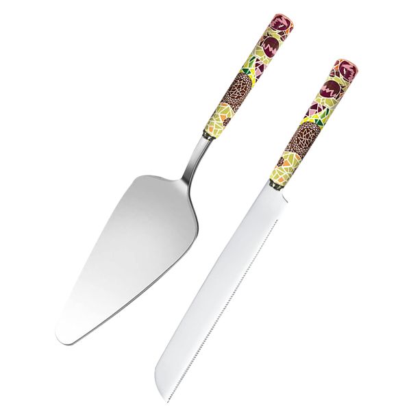 Premium Collection Elegant Stainless Steel with Porcelain, Knife and Server