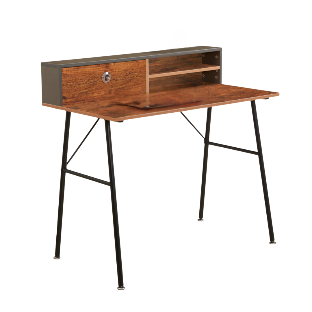 Modern Study Desk With Drawer & Shelving