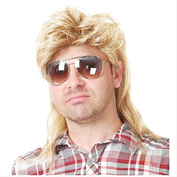 Mens Mullet Wig 80S Costume Glam Party Accessories Cosplay Wig