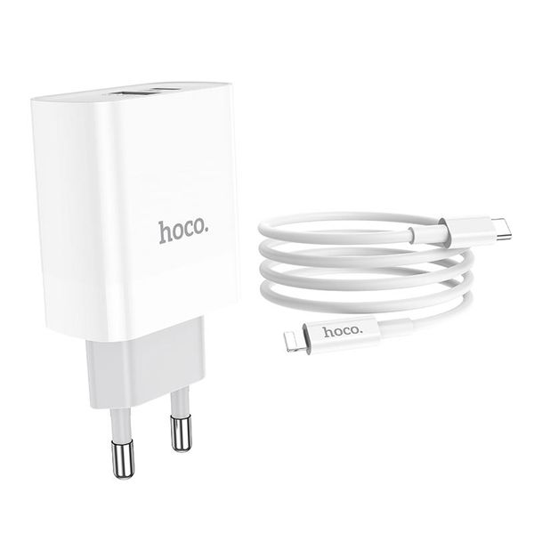 Hoco C80A Lightning Charger with Type-C Connector - Compatible with iPhone