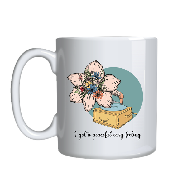 Peaceful Coffee Mug Motivational Trendy Graphic Cup Birthday Present 012