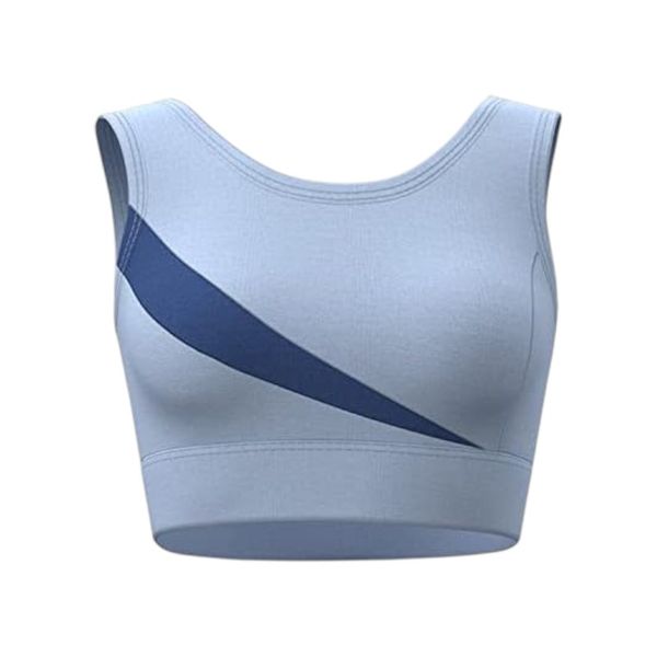Women's Nude Seamless Yoga Vest - Blue