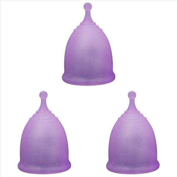 3X Anytime Women Silicone Anti Leakage Menstrual Period Cup L Purple