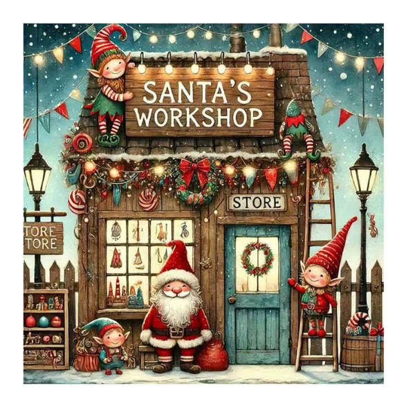 Beautiful Santa's Workshop DIY Diamond Painting Kit - 30cm x 30cm