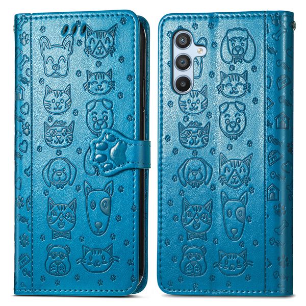 Cat and Dog Leather Flip Case Compatible With Samsung Galaxy Z Fold 3 Cover