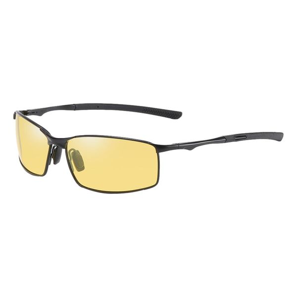 Aaron Designer Polarised Stylish Sunglasses - Black &amp; Yellow