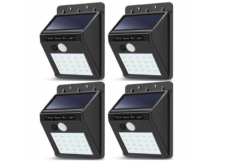 Set of 4 PIP Motion + CDS Night Sensor Solar LED Wall Light
