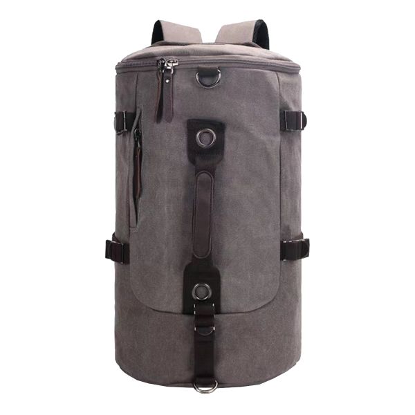 Mens Vintage Canvas Travel Duffel Bag - Grey