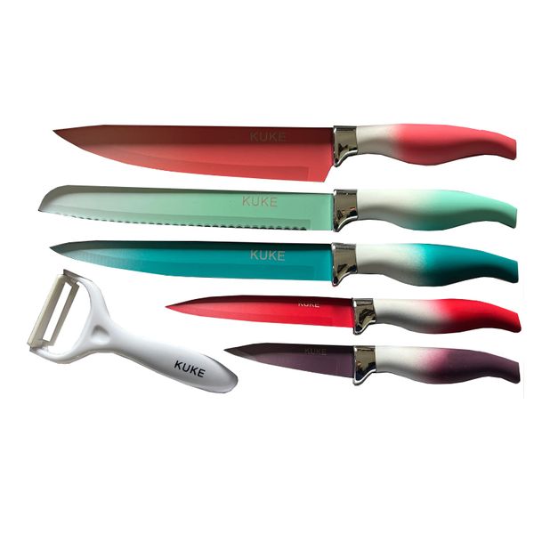 Colourful Rainbow Modern - 6 Piece Knife Set
