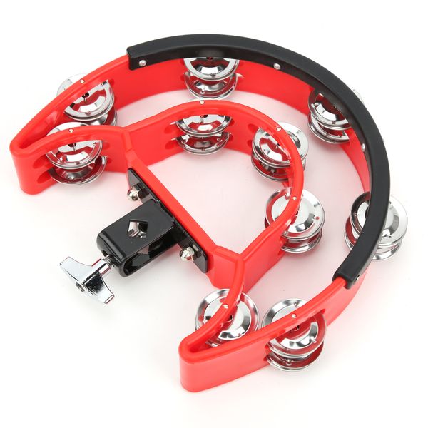 Handheld Double Row Tambourine Metal Jingles Instrument